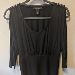 Black Split-Sleeved Blouse